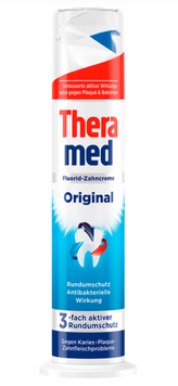 Зубна паста Theramed Original проти карієсу з дозатором, 100 мл синя 387 фото