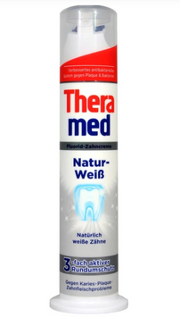 Зубна паста Theramed Natur-Wei&szlig; відбілююча з дозатором, 100 мл біла 388 фото